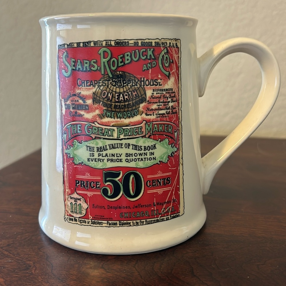 Vintage 1980s Sears Roebuck & Co “price 50 cents” mug 20 oz
